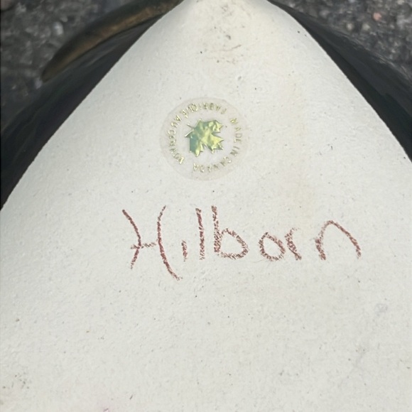 Hillborn Pottery Handmade Brown and Blue Ceramic Fold Over Bowl Signed Canada - Picture 5 of 8